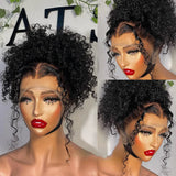 {Soldes monstres} Perruque Lace Front 360 à bretelles invisibles, 250% cheveux humains, bouclée
