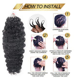 Extensions de Cheveux Humains Tressés au Crochet Plume Douce Boucles Birmanes