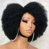 Perruque bob afro crépue frisée 13x6 à 250% pré-épilée en cheveux humains avec dentelle frontale