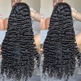 Perruque sans colle en cheveux humains bouclés birmans, 2x6, raie profonde au milieu, dentelle HD fondue