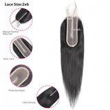 Closure de cheveux humains 2x6 HD Skin Melt Lace
