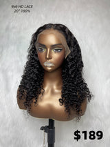 {DERNIÈRE-PIÈCE-EN-STOCK} Perruque sans colle 9x6 à cordon de serrage en cheveux naturels, avec dentelle fondante et boucles birmanes