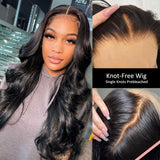 SANS NŒUDS - Perruque frontale en cheveux humains pré-épilés 13x6 en dentelle fondue | Body Wave