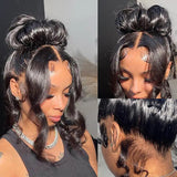 {50 % de réduction} Perruque Lace Wig entière HD Skin Melt ondulée en cheveux humains