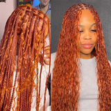 Extension de cheveux humains en vrac couleur gingembre pour tressage sans nœuds boho, ondulation profonde