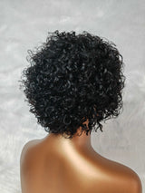 {DERNIÈRE-PIÈCE-EN-LIQUIDATION} Perruque Lace Front transparente 13x4 Cheveux humains bouclés style Pixie