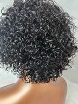 {DERNIÈRE-PIÈCE-EN-LIQUIDATION} Perruque Lace Front transparente 13x4 Cheveux humains bouclés style Pixie