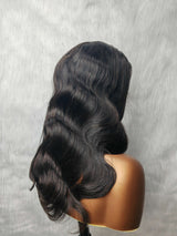 {DERNIÈRES-PIÈCES-DISPONIBLES} Perruque Lace Front 13x6 en Cheveux Humains, Ondulée, Effet Fonte de Peau