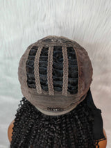 {DERNIÈRE-PIÈCE-EN-STOCK} Perruque cheveux humains Kinky Curly avec bonnet en dentelle transparente 4x4