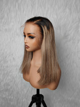 {DERNIÈRE-CHANCE-DE-LIQUIDATION} Perruque Lace Frontale 13x6 HD en Cheveux Naturels avec Dégradé Blond et Ligne de Cheveux Délicate