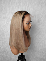 {DERNIÈRE-CHANCE-DE-LIQUIDATION} Perruque Lace Frontale 13x6 HD en Cheveux Naturels avec Dégradé Blond et Ligne de Cheveux Délicate