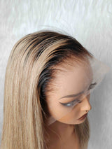 {DERNIÈRE-CHANCE-DE-LIQUIDATION} Perruque Lace Frontale 13x6 HD en Cheveux Naturels avec Dégradé Blond et Ligne de Cheveux Délicate