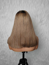 {DERNIÈRE-CHANCE-DE-LIQUIDATION} Perruque Lace Frontale 13x6 HD en Cheveux Naturels avec Dégradé Blond et Ligne de Cheveux Délicate