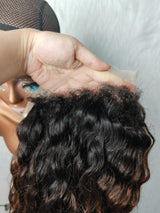 {DERNIÈRE-CHANCE} Perruque Lace Front 360 HD 360 sans nœuds, avec bordure ondulée indienne Ombre et cheveux humains naturels, de la marque Lagos Hairline.