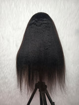 {LAST-PIECE-CLEARANCE} 9x6 HD Lace Drawstring Kinky Straight Human Hair Lace Wig