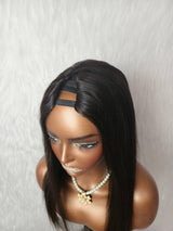 {LAST-PIECE-CLEARANCE} V-Part Human Hair Straight Wig