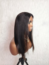 {LAST-PIECE-CLEARANCE} V-Part Human Hair Straight Wig