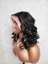 {LAST-PIECE-CLEARANCE} 13x6 Transparent Lace Bouncy Wave Human Hair Lace Front Wig