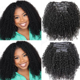 Extensions de cheveux à clipser en PU sans couture ultra fines, bouclées et crépues, faites de cheveux humains vierges