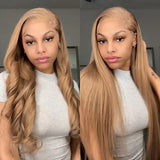 Perruque Lace Front Cheveux Humains Blonds Cendrés Lin 13x4/13x6 Prédécoupée
