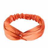 Bandeau torsadé en satin soyeux, élastique réglable