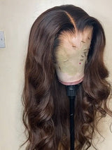 {Liquidation} Perruque Lace Front à Cheveux Naturels Déjà Pré-Pluckés Deja | Marron Moka