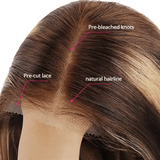 Perruques Highlight Glueless 6x4 Cheveux Humains Pré-coupées avec Dentelle Melt Skin Pré-épilées Prêtes à Porter