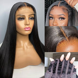 Nouvelles perruques sans colle avec bonnet aéré, fondent à la peau, en dentelle suisse, pré-épilées, cheveux humains lisses
