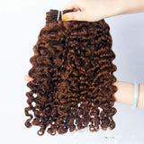 Extensions de Cheveux Naturels de Haute Qualité Tissage Boucles Birmanes Marron