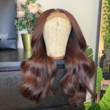 {Vente Flash} Perruque Lace Transparente 4X4/13x4 250% Cheveux Humains Marron