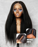 Perruque Cheveux Humains Raides Crépu Lace Skin Melt 5x5/13x6 Bonnet Air Amélioré Sans Nœuds