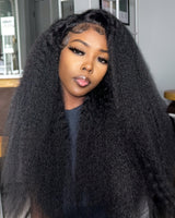 Perruque Cheveux Humains Raides Crépu Lace Skin Melt 5x5/13x6 Bonnet Air Amélioré Sans Nœuds