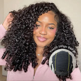 Nouvelle perruque TrueFit Drawstring 3D Fitted Pre-Cut HD Lace Closure, boucles birmanes, pointes bouclées avec sangles verticales
