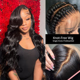 Perruque Body Wave Cheveux Humains Raie Complète Sans Nœuds et Pré-épilée