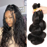 Extension de cheveux humains en vrac "Body Wave" pour tresses sans nœuds bohèmes