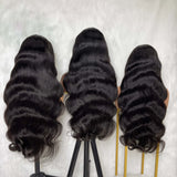 Perruque 6x5 body wave, fermeture à lacet, sans colle, dentelle transparente