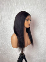 {LAST-PIECE-CLEARANCE} Full Lace Tranparent Lace Human Hair Wig Kinky Straight