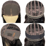 Perruques Bob Courtes à Frange, Cheveux Humains, Avec Lace Suisse, Pré-épilées, Effet Peau, Sans Colle
