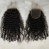 Lace Closure HD Skin Melt pré-plumée 4x4/5x5 Cheveux humains bouclés/frisés birmans (pas une perruque)