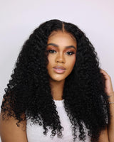 Péruque Curly Crépue avec Cordon de Serrage Amélioré, Bonnet Dôme, Dentelle HD Pré-Coupée et Coupe 3D