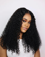 Péruque Curly Crépue avec Cordon de Serrage Amélioré, Bonnet Dôme, Dentelle HD Pré-Coupée et Coupe 3D