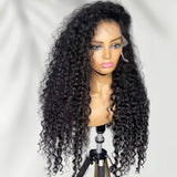 Skin Melt 360 Lace Invisible Adjustable Strap Delicate Hairline Human Hair Frontal Wig Curly Wave