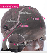 {Vente Flash} Perruque Lace Front 13x4 avec frange rideau, pré-coiffée, 250% densité, cheveux humains, Body Wave