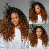 Extensions de Cheveux Humains Frisés Ombrés Tressés au Crochet Plume Douce