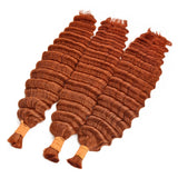 Extension de cheveux humains en vrac couleur gingembre pour tressage sans nœuds boho, ondulation profonde