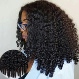 Demi-perruque réversible avec cordon de serrage, boucles birmanes aux pointes frisées, perruque sans colle en cheveux humains