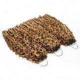 Extensions de cheveux humains frisés birmans tressés au crochet plume douce avec mèches