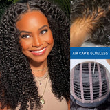 {Vente Flash} Perruques à Cheveux Humains Kinky Curly avec Fermeture en Dentelle Suisse Invisible, Sans Colle, Prédécoupées