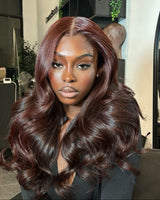 {Vente exceptionnelle} Perruque Lace Front Lagos Hairline Preshaped M Hairline 13x6 Skin Melt marron