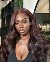 {Vente exceptionnelle} Perruque Lace Front Lagos Hairline Preshaped M Hairline 13x6 Skin Melt marron